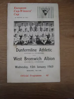 1968/69 EUROPEAN CUP WINNERS CUP : DUNFERMLINE ATHLETIC V WEST BROMWICH ALBION • £6.50