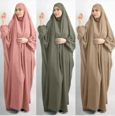 Muslim Robe One Piece Abaya Khimar Kaftan Prayer Dress Jilbab Modest Hijab Abaya • £24.99