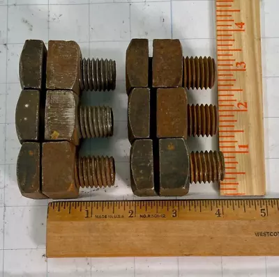 6 Vintage Nos Square Head Machine Bolts And Square Nuts 3/4  Dia X 1 1/2  Length • $17.97