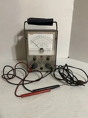 RCA VoltOhmyst Test Meter Model WV-77E POWERS ON. ALL PARTS SHOWN • $30