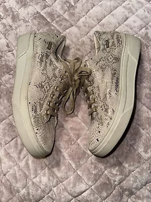 MEPHISTO FANYA | Women Sneaker Beige Leather Reptile Print Sz.9.5 • $25