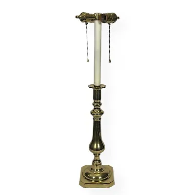 Virginia Metalcrafters Brass Table Lamp Harvin Mark Candlestick Vintage 2 Bulb • $75