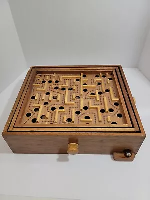 Labyrinth Wooden Maze Game - Vintage With Dual Tilt Control • $24.99