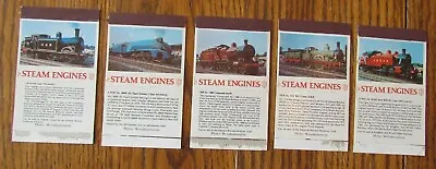Train Steam Engines Complete Set Of 5 Matchbox Covers From United Kingdom -e20 • $9.58