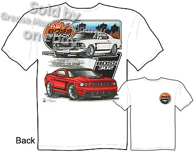 1Mustang Apparel 1969 Boss Ford Mustang T Shirts 69 Boss 302 Muscle Car Clothing • $41.28