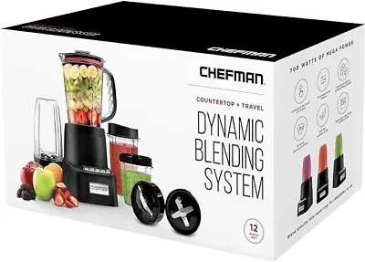 Chefman Countertop + Travel Dynamic Blending 12Oz & 2 24Oz Tumblers Sealed Box. • $95.99