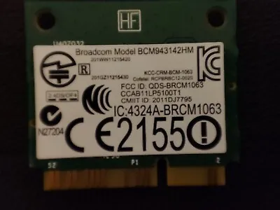 Broadcom BCM943142HM 802.11b/g/n 300M Wifi+BT Bluetooth 4.0 Half MINI Pci-e Card • £6.99