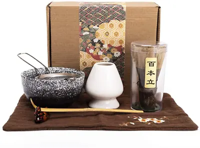 $39.99 • Buy Bamboo Matcha Tea Whisk Set Chasen Matcha Bowl Chawan Bamboo Scoop Chashaku Kit