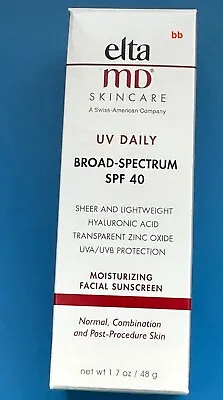 EltaMD Skincare UV Daily Broad-Spectrum SPF 40 UNTINTED 1.7 Oz 50 ML EXP 12/2024 • $26.99