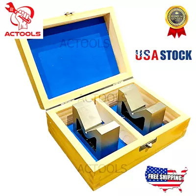 Cast Iron Vee Block Set Of 2 Pcs 3  X 1-1/4  X 2-1/4  Without Clamp USA ACTOOLS • $38.90