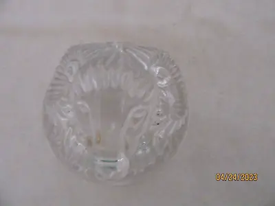 $20 • Buy Val St. Lambert Round Glass Crystal With Lion Head Trinket Box 3 1/4 H