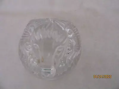 $20 • Buy Val St. Lambert Round Glass Crystal With Lion Head Trinket Box 3 1/4 H