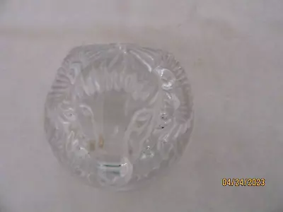 Val St. Lambert Round Glass Crystal With Lion Head Trinket Box 3 1/4 H • $14.75