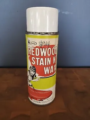 RARE Vintage Heddy Redwood Stain & Wax Spray Near Full Advertising Paper Label  • $20