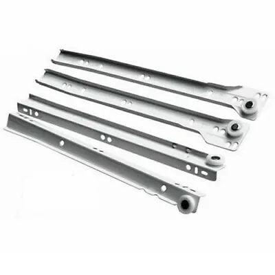 Metal Roller Bottom Fix Drawer Runners 250mm300mm350mm450mm & 500mm - White • £0.99