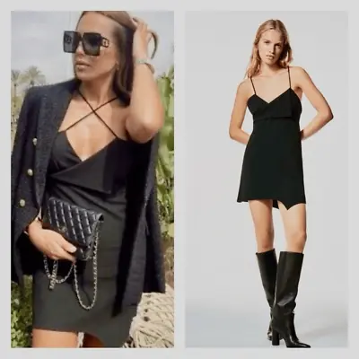 Zara Surplice Dress Black Mini Dress Size XXL /2X • $29