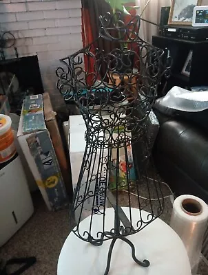 METAL WIRE DRESS FORM MANNEQUIN 💎 JEWERY DISPLAY STAND ORGANIZER Black 27  TALL • $29.99