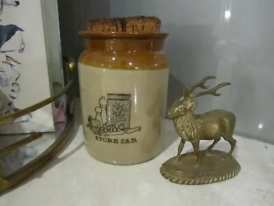Lovely English Pottery Storage Jar With Cork Pearsons Of Chesterfield Est 1810 • $25