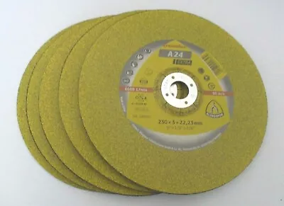 5 X  Klingspor  Kronenflex Cutting Disc. A24 Extra 230 X 3 X 22.23 Mm ~ 9'' • £15.50