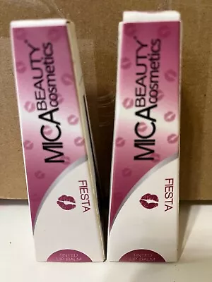 2 Mica Beauty Cosmetics Tinted Lip Balm Fiesta 4 Grams Each New Free Shipping! • $18.95