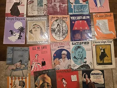 Vintage Sheet Music Mixed  Art Deco Graphics For Deco Lot 19 • $10