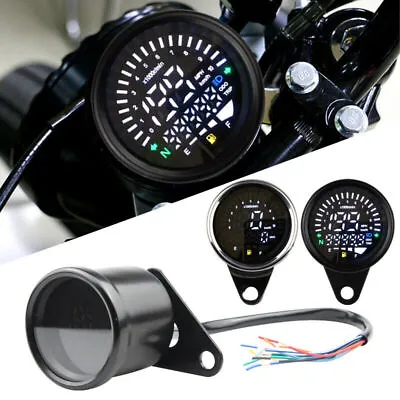 Universal Digital Motorcycle Speedometer LCD Odometer Tachometer Gauge Meter • $32.92