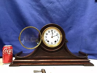 1874 Antique USA NEW HAVEN TimeStrikeClockCarved Walnut Caseporcelain Dial • $23.50