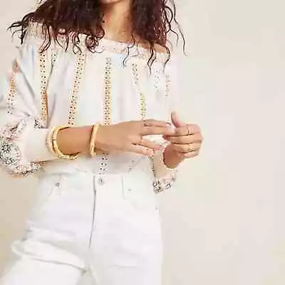 Anthro Vineet Bahl Nora Embroidered Blouse • Small • $38