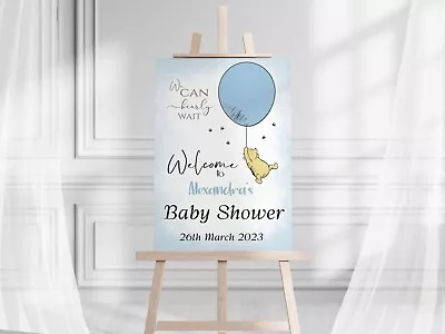 Personalised Baby Shower Welcome Sign Poster Wall  Print Picture Winnie The Pooh • £7.99