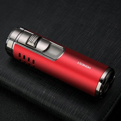 £13.86 • Buy Windproof Torch Lighter Quadruple 4 Jet Flame Refillable Butane Cigar Lighter