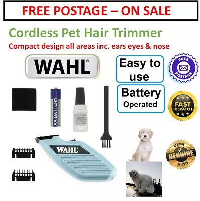 WAHL Cordless Pet Cat Dog Hair Trimmer Clipper Grooming Trimmer Kit Portable NEW • $42.55