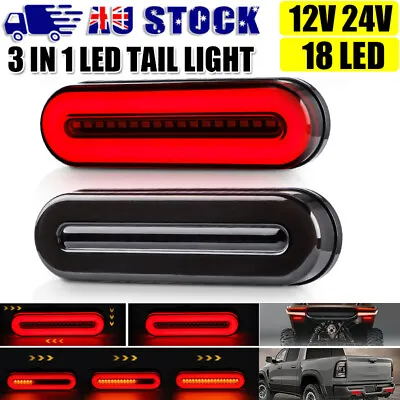 $28.48 • Buy 2x 18 LED Tail Lights Stop Flowing Turn Signal 12V 24V Trailer Truck Light Ute