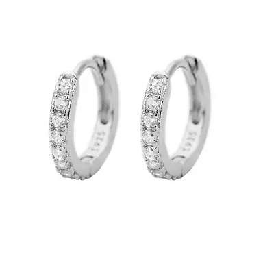 5/6/7/8/9mm 2Pcs Silver Gold Plated CZ Huggie Hoop Small Earrings Men Women TH2 • $4.95