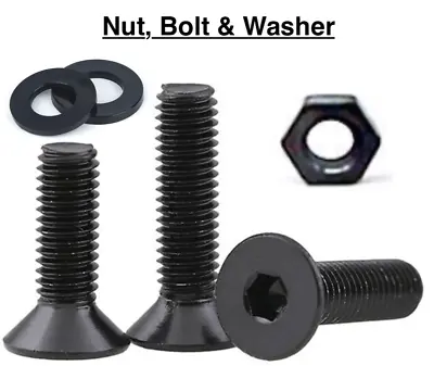 £2.55 • Buy Countersunk Washer Nut Bolt M2 M2.5 M3 M4 M5 Black Alloy/ Stainless Steel Screw