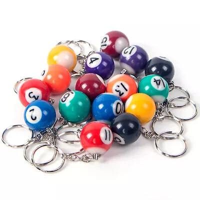 Mini Billiards Shaped Keyring 8 Ball Billiards Pool Ball Keychain Random Color • $8.99