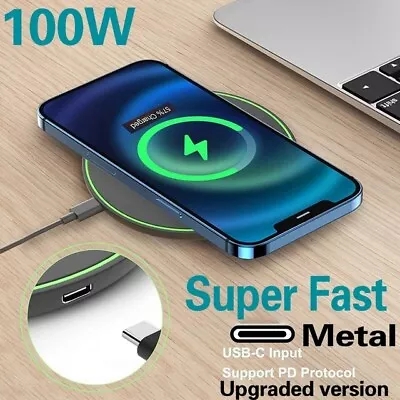Wireless Fast Charger Charging Pad Dock For Samsung IPhone Android Cell Phone • $17.99