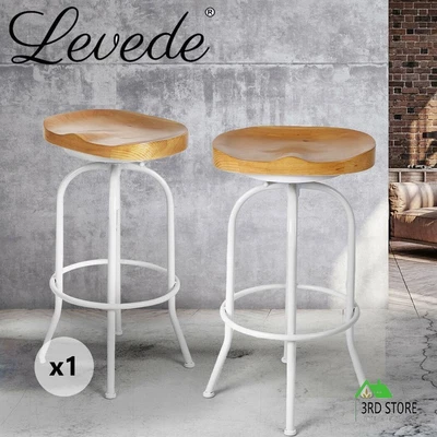 $79.20 • Buy Levede 1x Industrial Bar Stool Kitchen Tractor Stool Solid Wooden Barstools