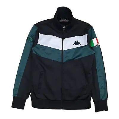 RARE Kappa Italia Full Zip Track Jacket Black White Green Mens Size Large • $74.95