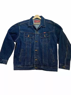 WRANGLER WMJ01AN Mens Size XL Denim Jean Jacket Button Up Rugged • $40