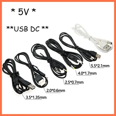 USB DC 5V Jack Charger Power Cable For Plug Adapter 5.5mmx2.1mm & 3.5mmx1.35mm • $1.79