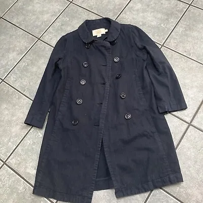 J.Crew Trench Coat Women's 4 Classic Twill Chino Double Breasted Black 80689 • $24.95