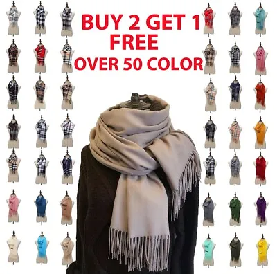 Men Women Winter Warm 100% CASHMERE Scarf Solid Plaid Wool SCOTLAND High Quality • $6.29