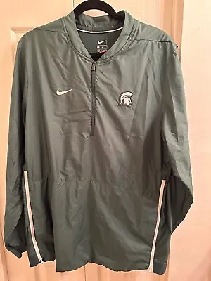 Michigan State Spartans Nike 1/2 Zip Windbreaker Jacket Mens Size Large New • $29.99