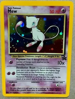 Mew HOLO FOIL Black Star Movie WOTC Promo 9 Pokemon TCG Holographic - LP • $69.99