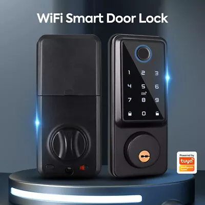 Digital Wifi Smart Door Lock Front Deadbolt APP-Fingerprint Card Keyless Keypad • $99.99