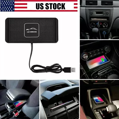 Car Wireless Charger Pad Phone Fast Charging Mat Non-Slip For IPhone Samsung • $14.50