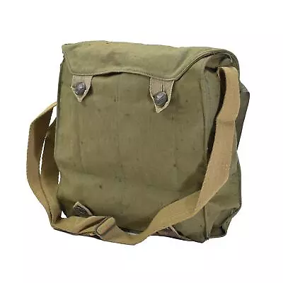 Original Czech Military Gas Mask Shoulder Bag Green Canvas Vintage Surplus NEW • $20.58