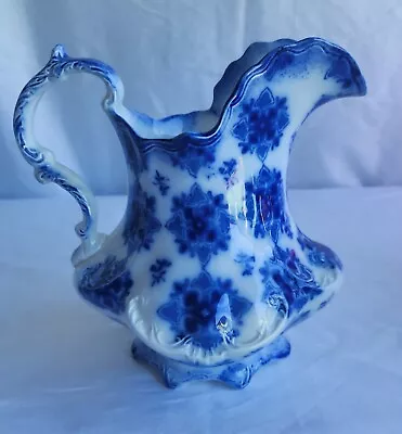 Antique MINTON Flow Blue Floral Large Vase Pitcher • $50