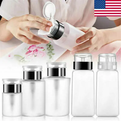 NEW Push Down Empty Pump Dispenser For Nail Polish Remover Alcohol Clear Bottle • $3.49