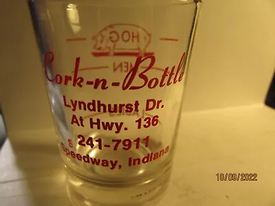 Vintage - Cork-n-Bottle- 4Oz Large Shotglass -liquor Store-Indiana -excellent • $8.59